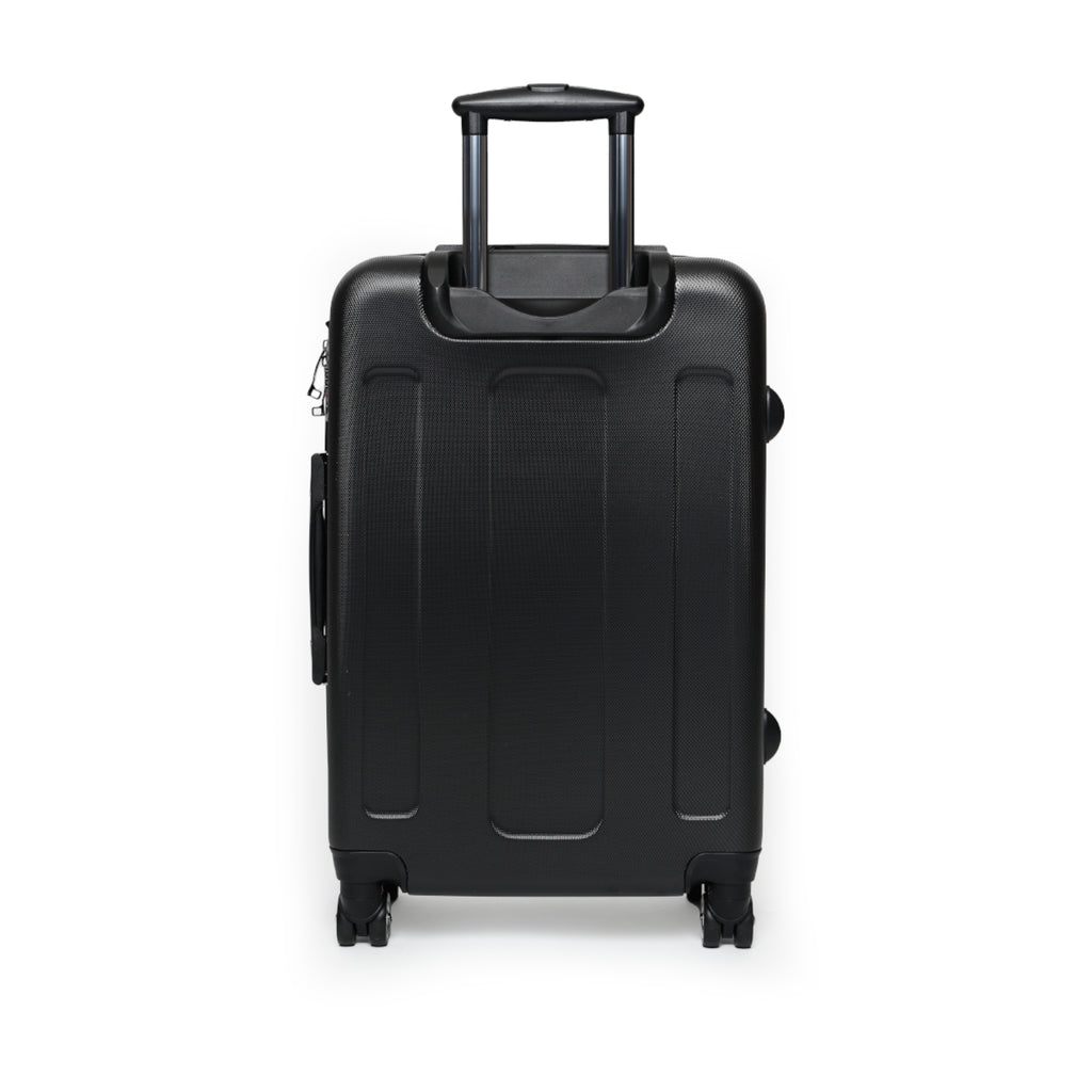 Monogram Leopard Twin Suitcase – Personalized Rolling Carry-On with Floral Accents