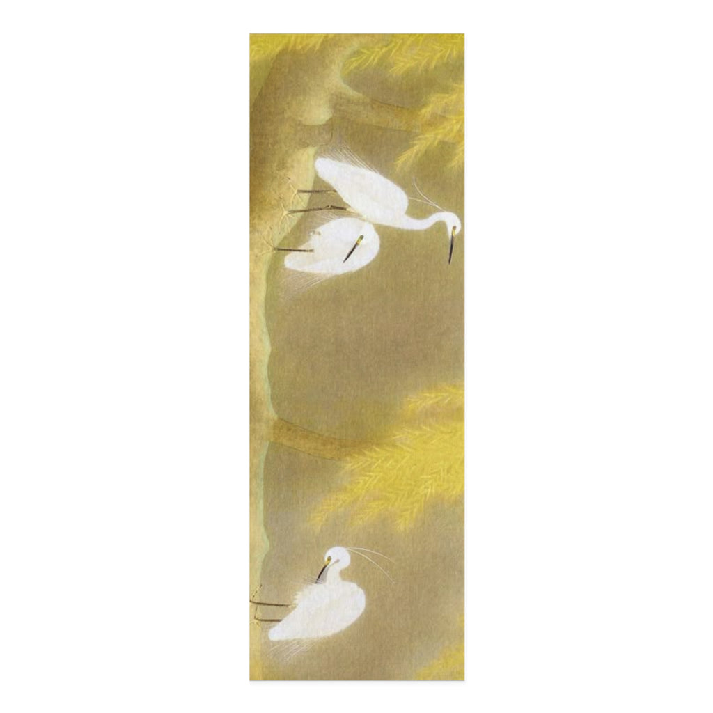 Egret Meadow Foam Yoga Mat — Tranquil Bird & Willow Pose Mat