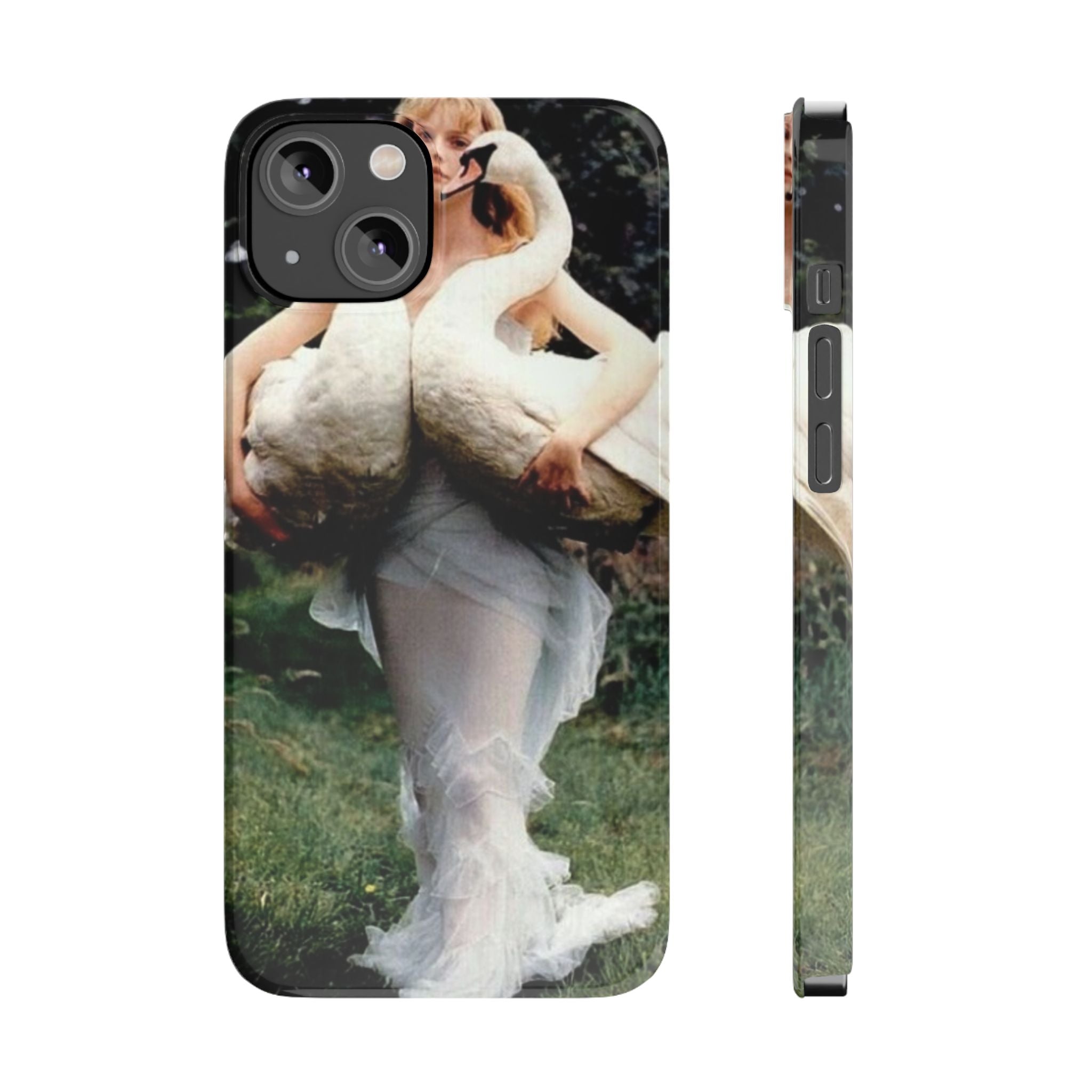 Slim Phone Case — Vintage Swan Dress Fashion Photo