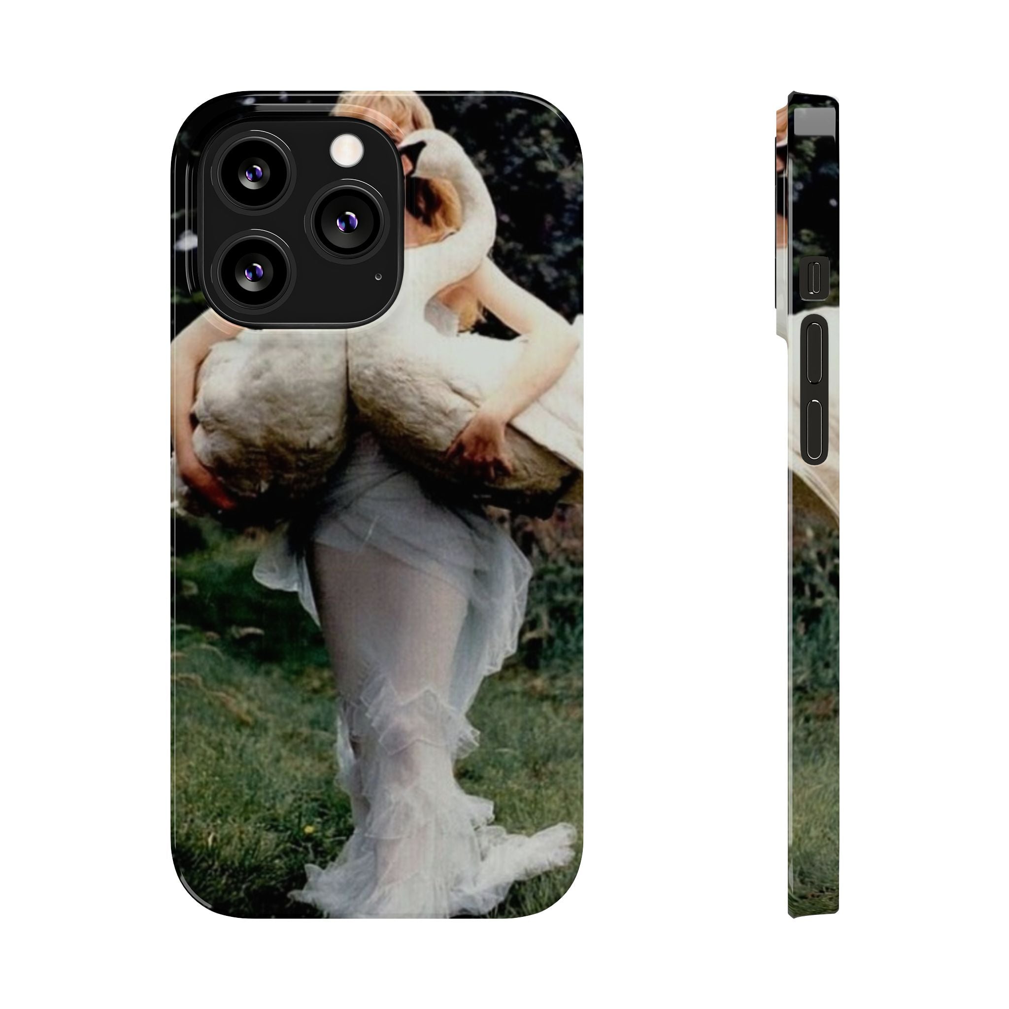 Slim Phone Case — Vintage Swan Dress Fashion Photo