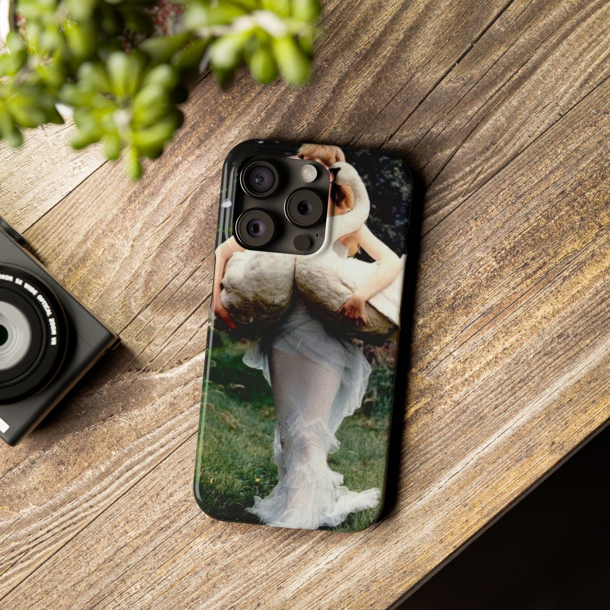 Slim Phone Case — Vintage Swan Dress Fashion Photo