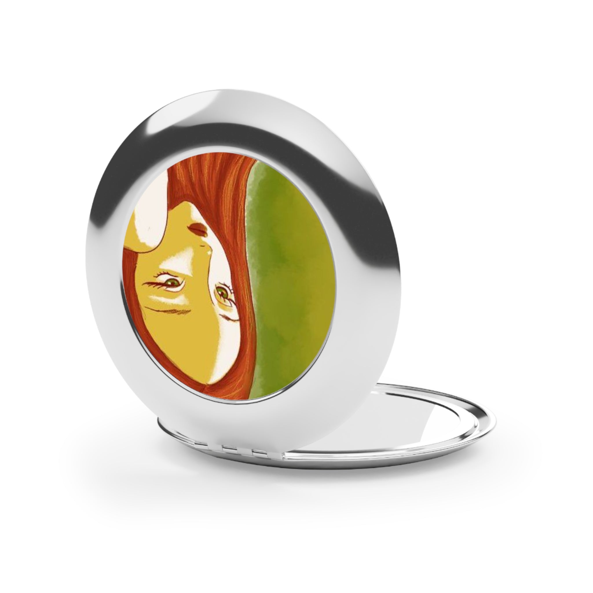Compact Travel Mirror — Artful Redhead Portrait Compact Mirror
