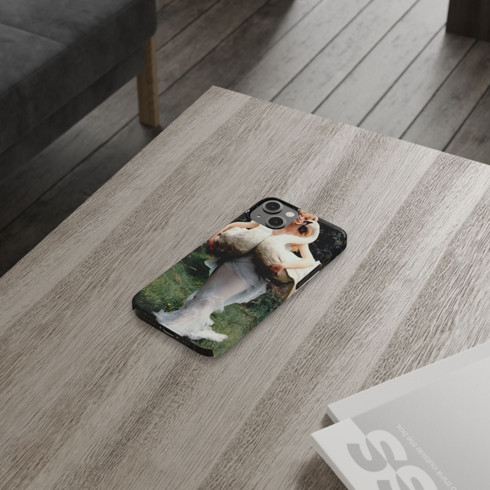 Slim Phone Case — Vintage Swan Dress Fashion Photo
