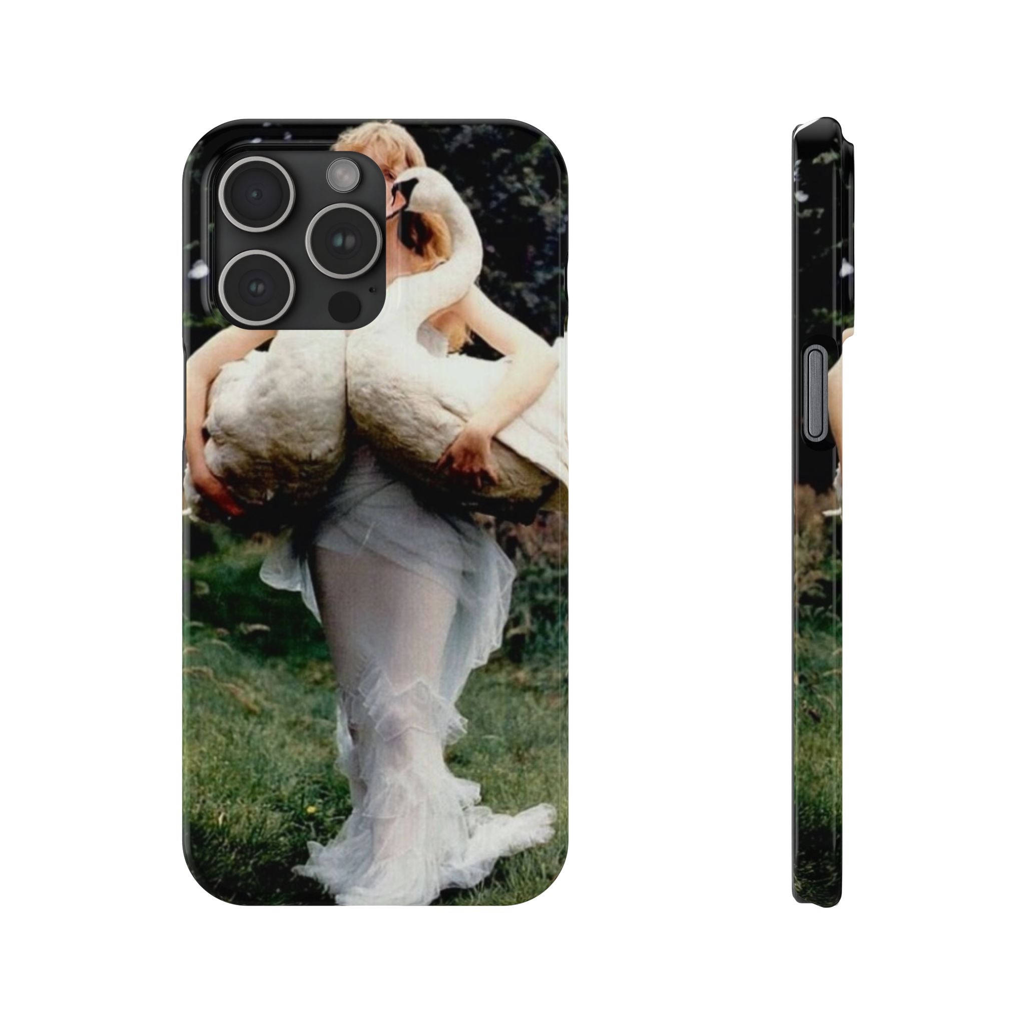 Slim Phone Case — Vintage Swan Dress Fashion Photo