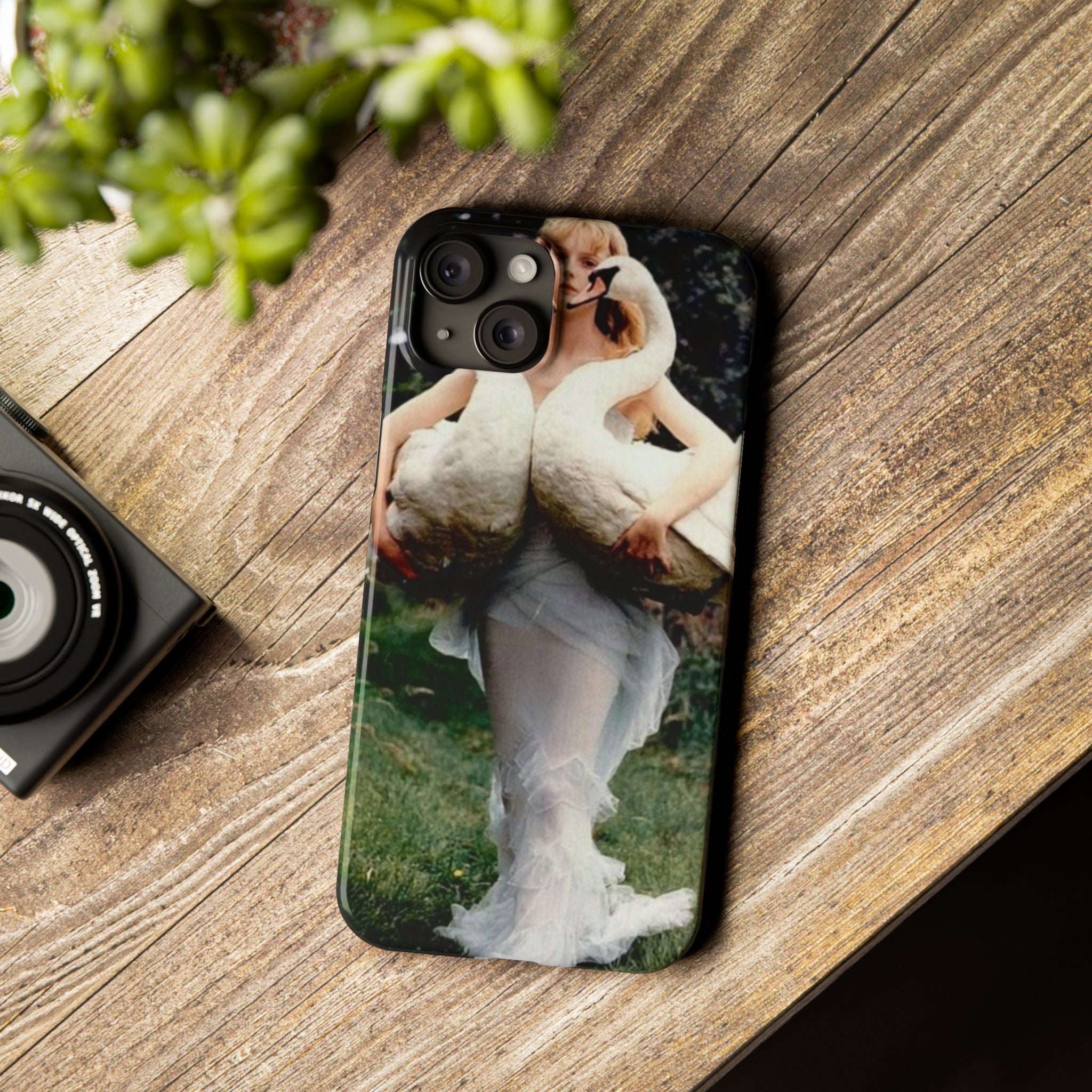 Slim Phone Case — Vintage Swan Dress Fashion Photo
