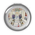 Compact Travel Mirror — Elegant Palace Staircase Illustration Pocket Mirror
