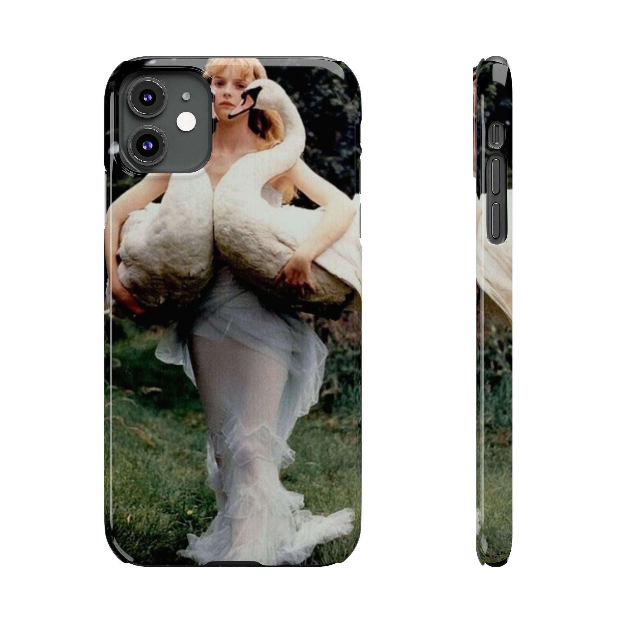 Slim Phone Case — Vintage Swan Dress Fashion Photo