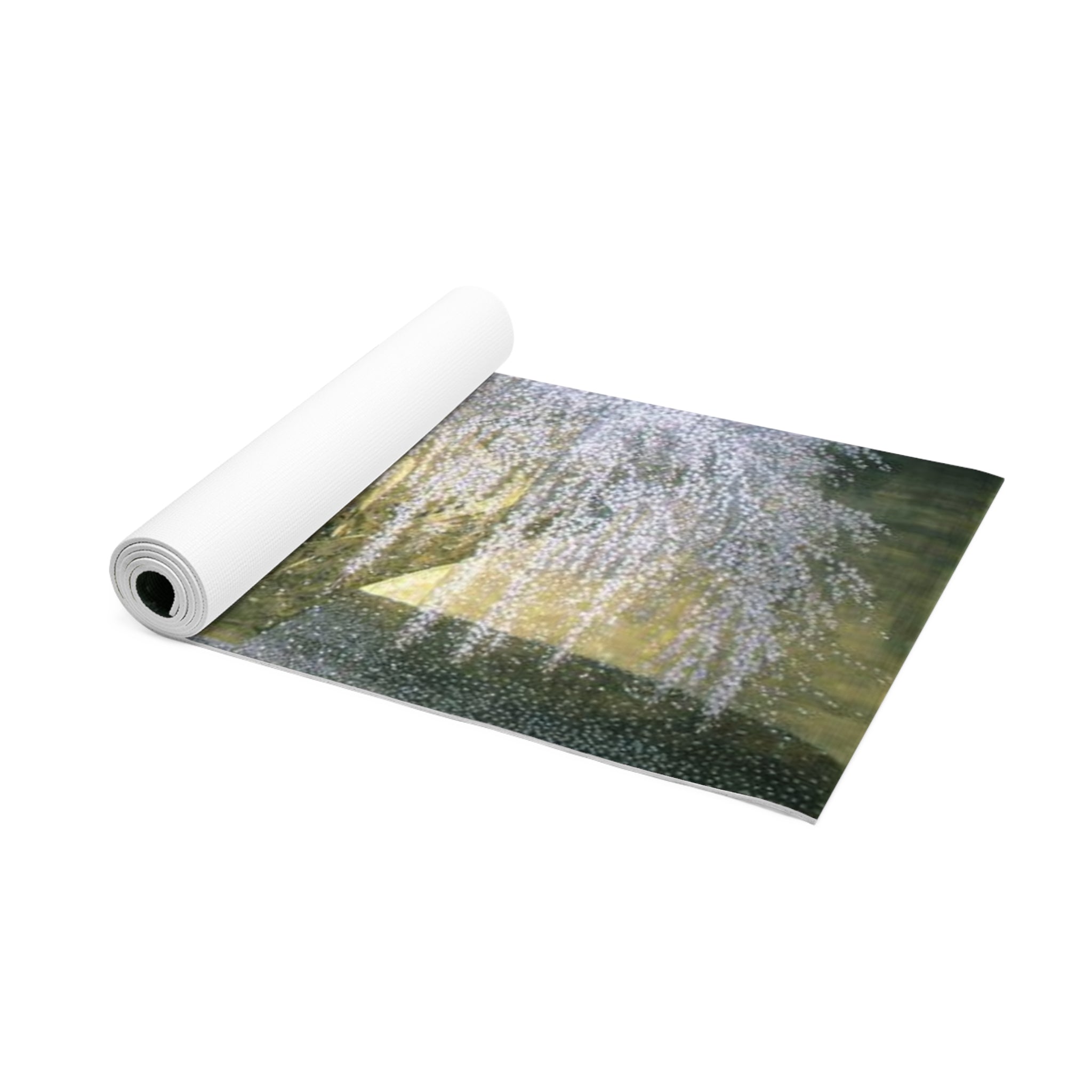 Serene Sunrise Foam Yoga Mat — Abstract Golden Nature Design