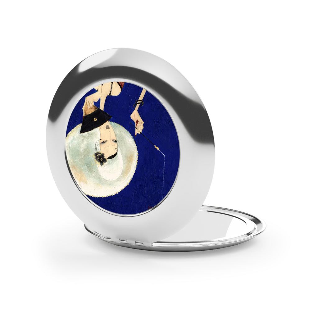 Compact Travel Mirror – Art Deco Lady Illustration Pocket Mirror