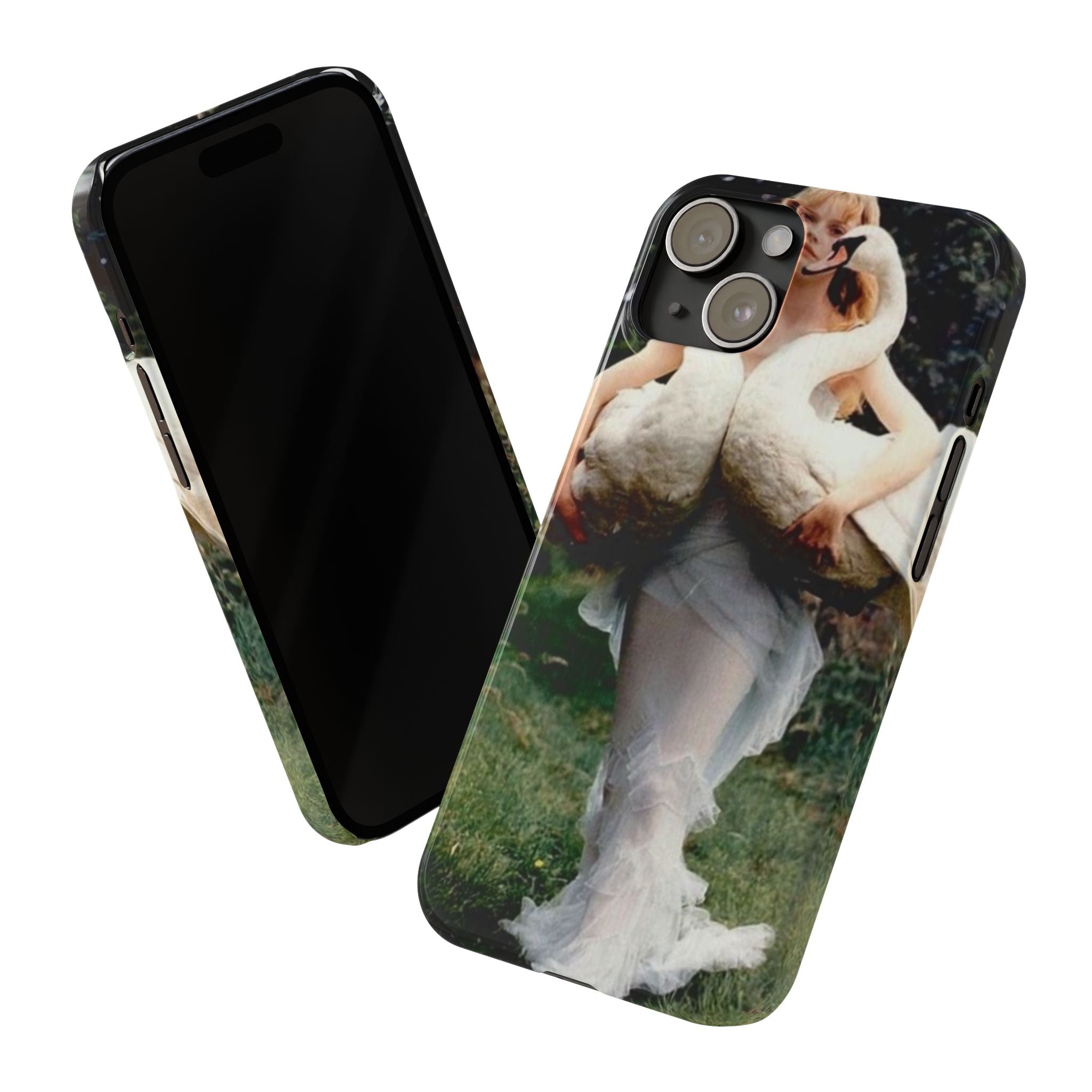 Slim Phone Case — Vintage Swan Dress Fashion Photo