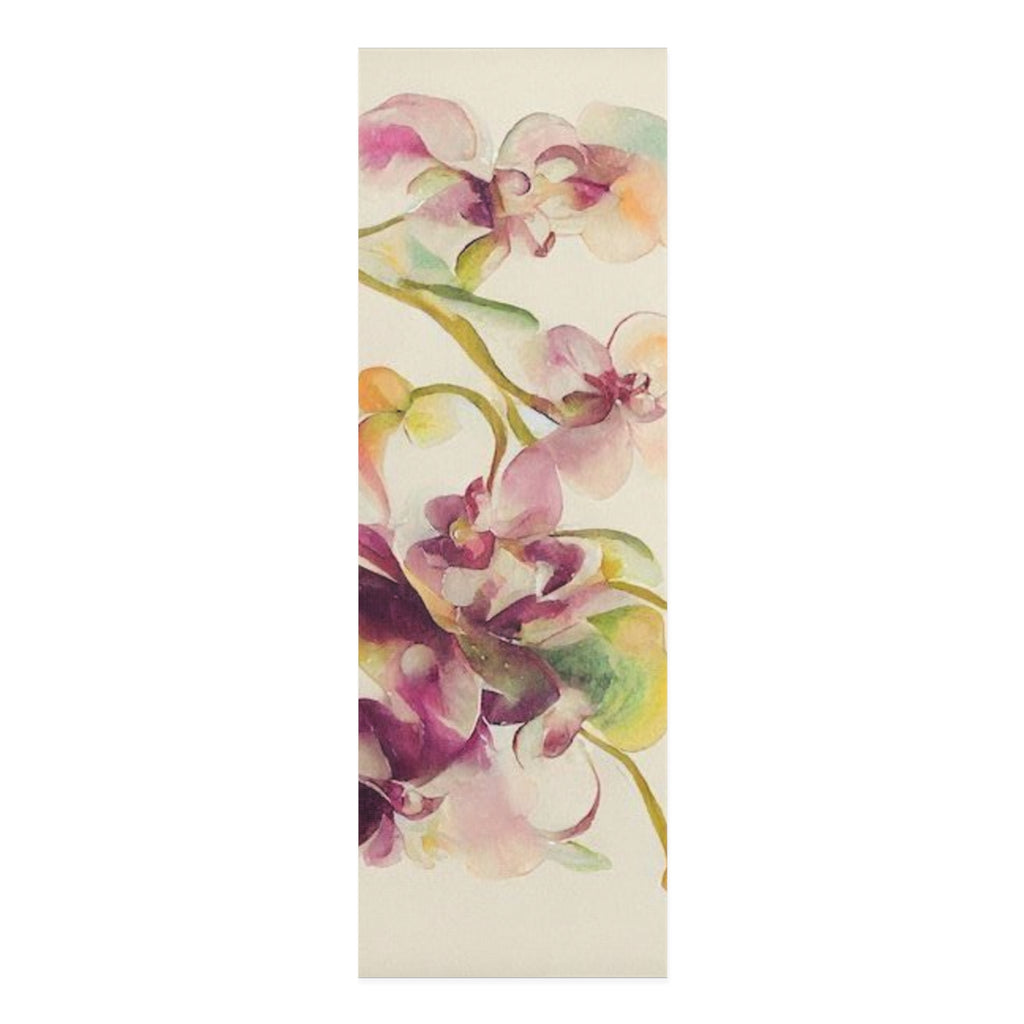 Floral Orchid Foam Yoga Mat — Watercolor Pink & Purple Wellness Mat