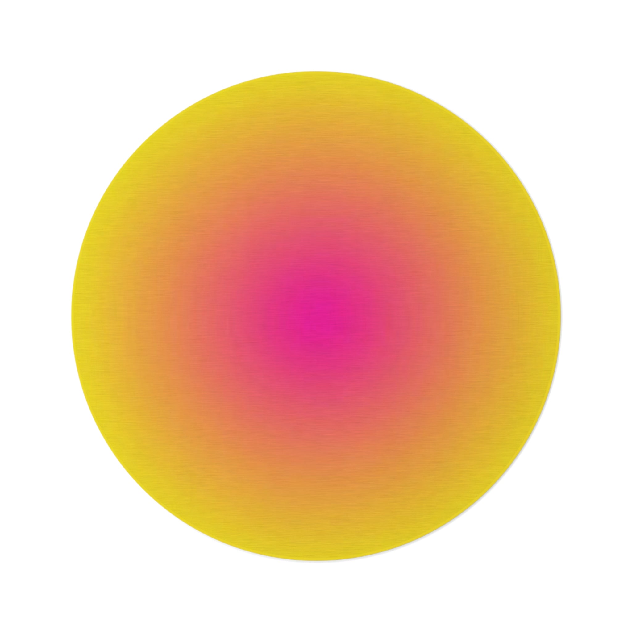 Sunburst Gradient Round Rug — Vibrant Yellow to Pink Accent Mat