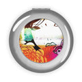 Compact Floral Pop Art Travel Mirror — Portable Pocket Mirror with Asian-Inspired Illustration