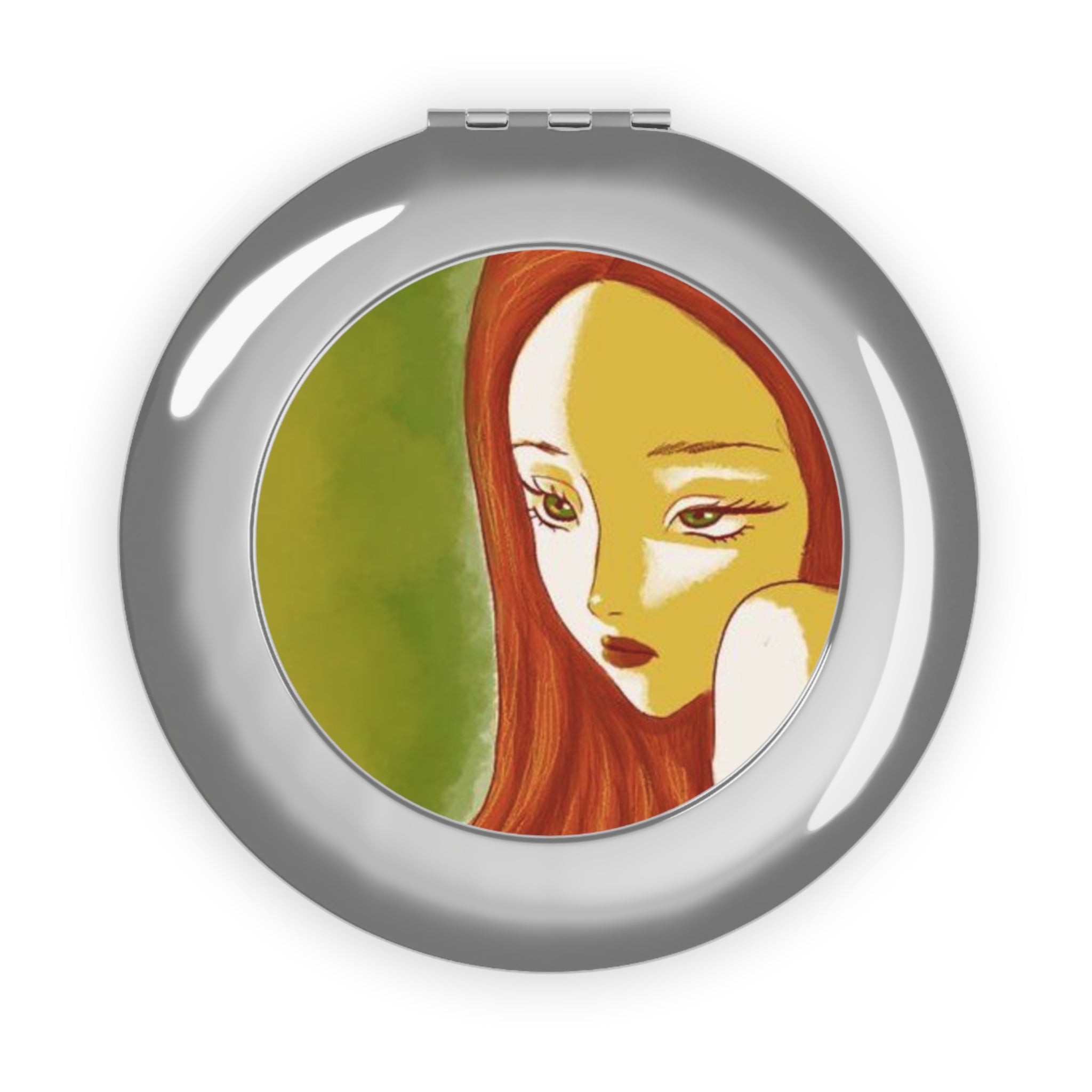 Compact Travel Mirror — Artful Redhead Portrait Compact Mirror