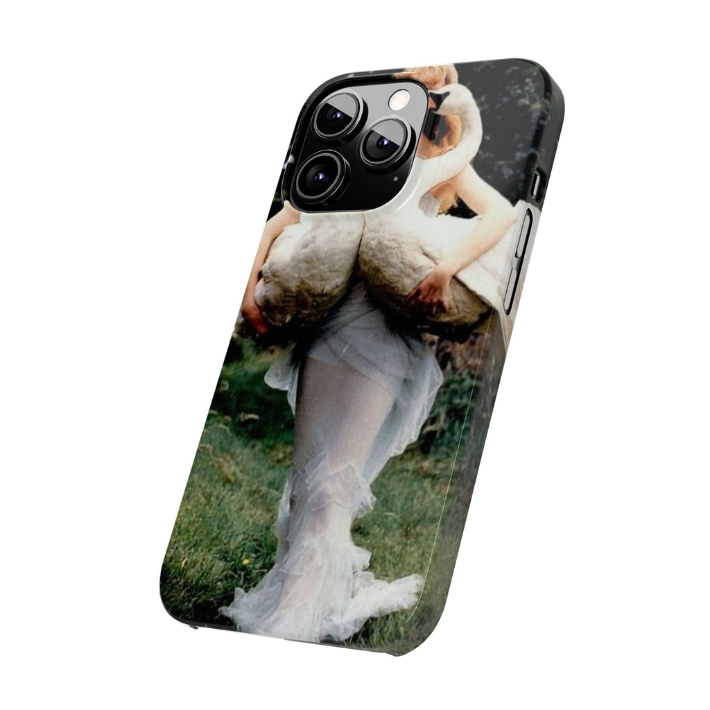 Slim Phone Case — Vintage Swan Dress Fashion Photo