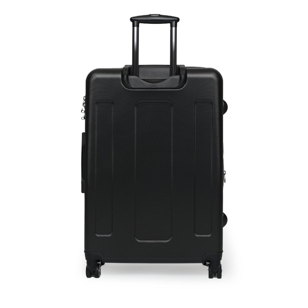 Floral Sunset Suitcase – Vibrant Orange Travel Luggage with Pink Rose Accents