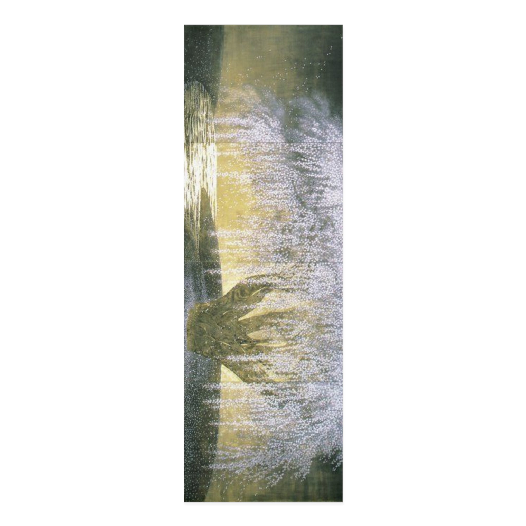 Serene Sunrise Foam Yoga Mat — Abstract Golden Nature Design