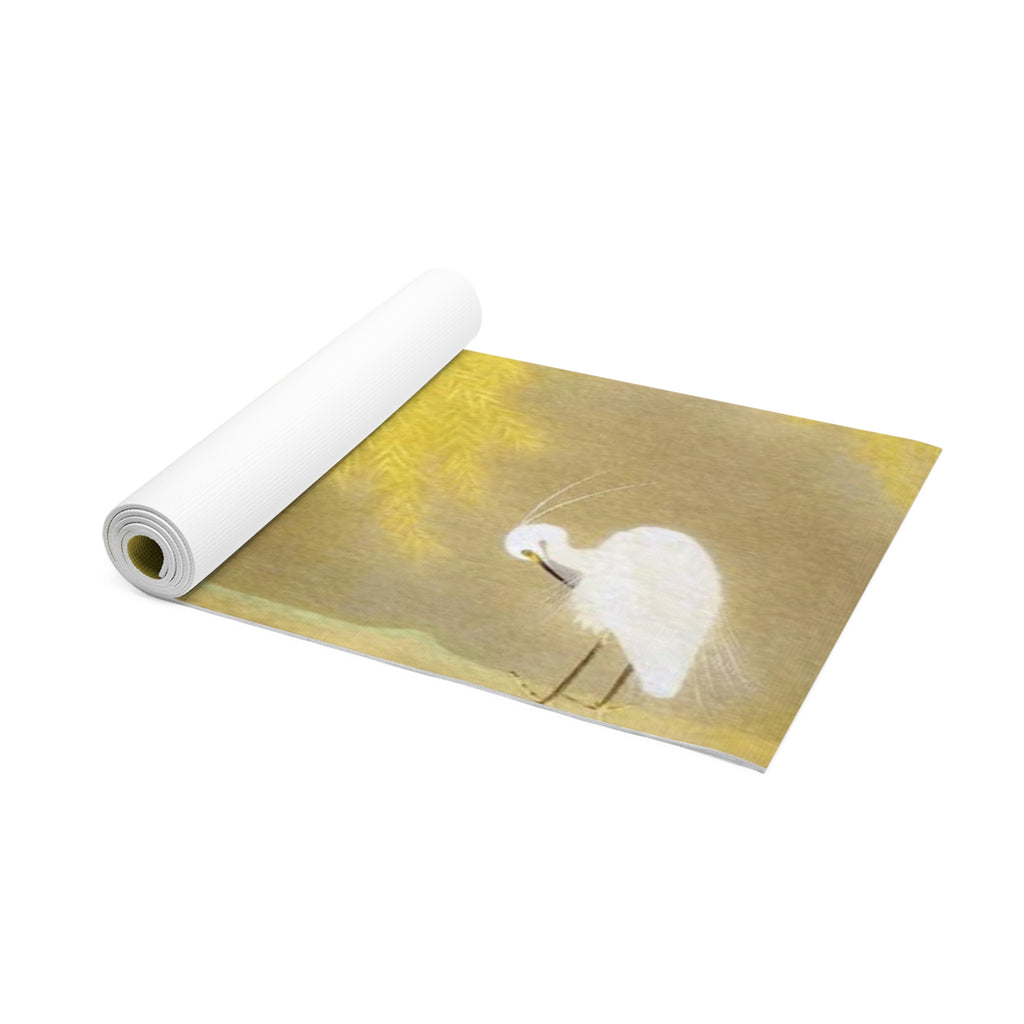 Egret Meadow Foam Yoga Mat — Tranquil Bird & Willow Pose Mat