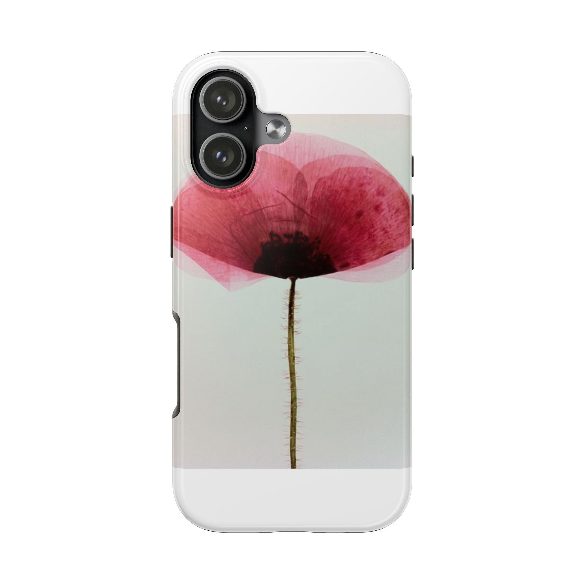 Tough Phone Case — Minimal Pink Poppy Floral Protective Cover
