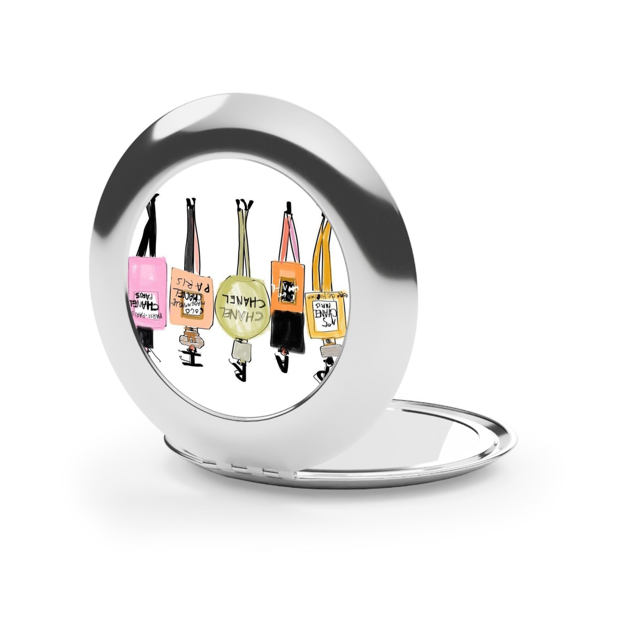 Compact Travel Mirror — Chic Perfume Bottle Design, Pocket Makeup Compact