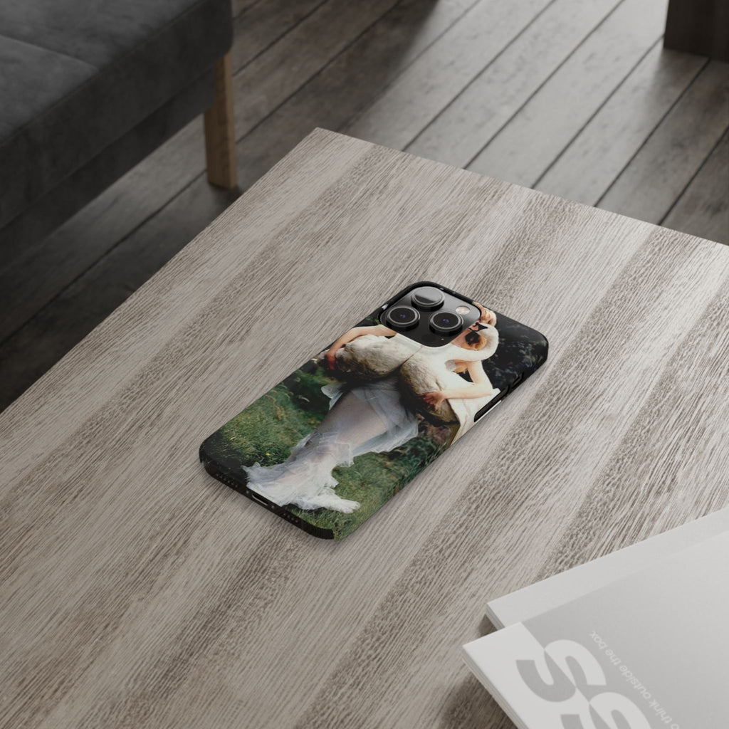 Slim Phone Case — Vintage Swan Dress Fashion Photo