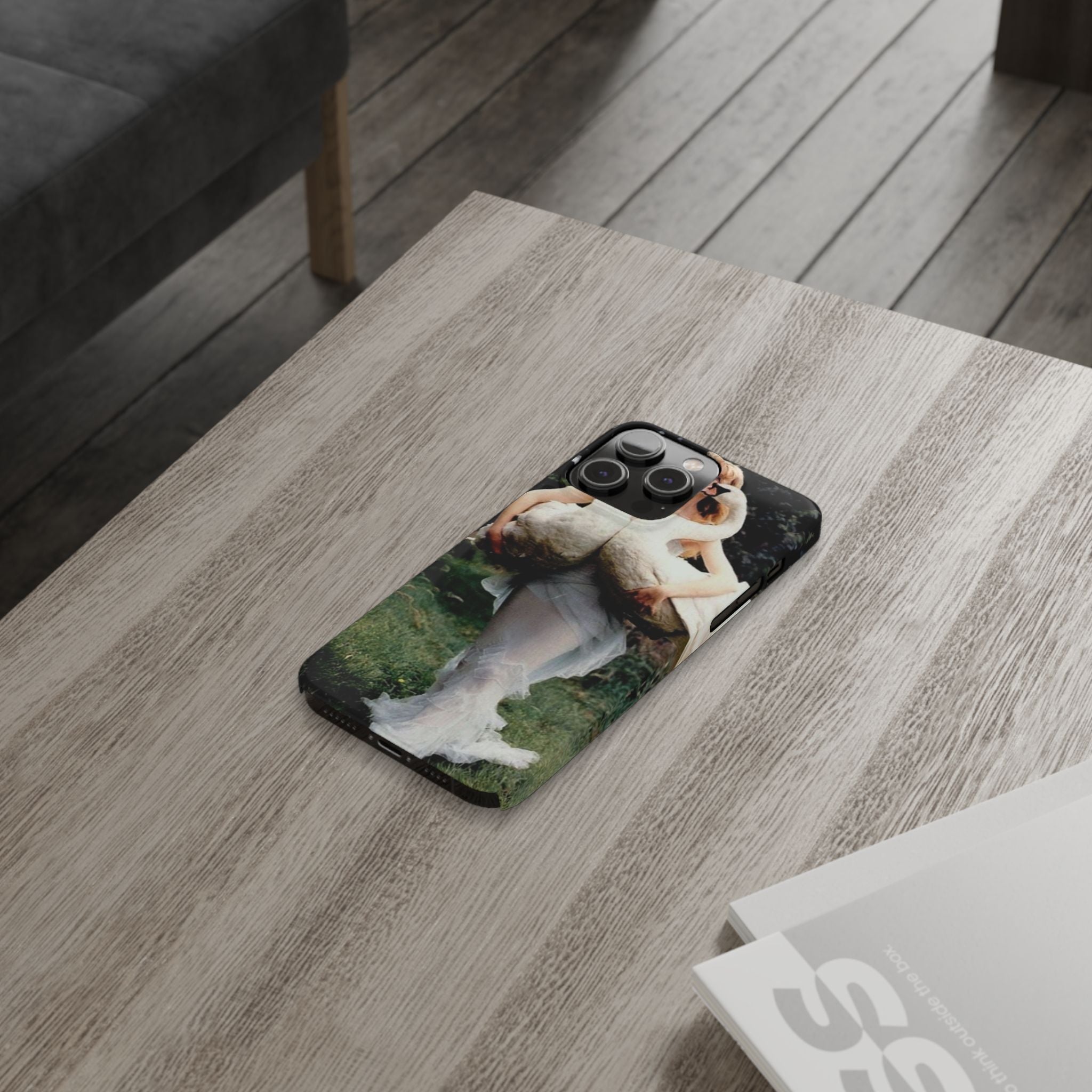 Slim Phone Case — Vintage Swan Dress Fashion Photo