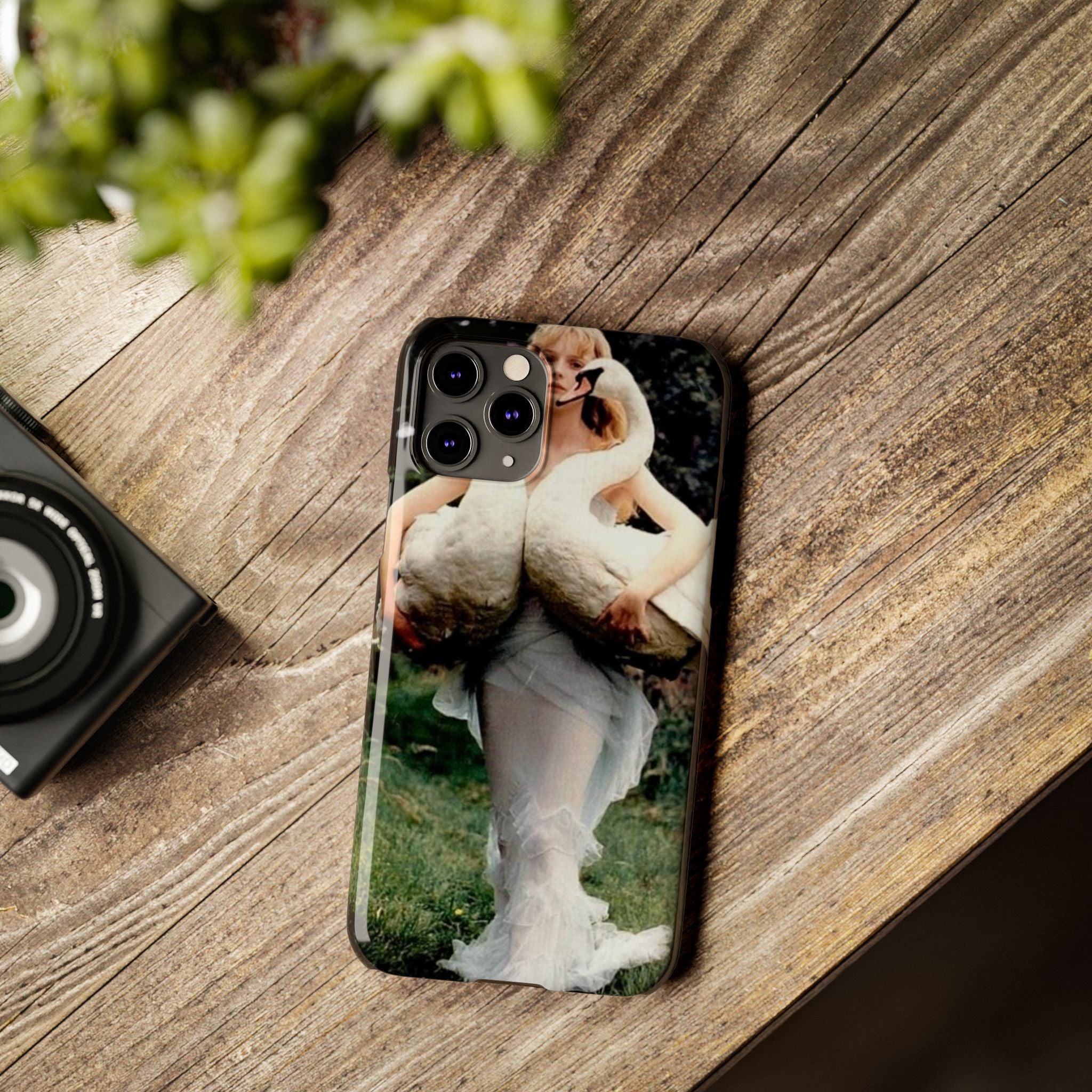 Slim Phone Case — Vintage Swan Dress Fashion Photo