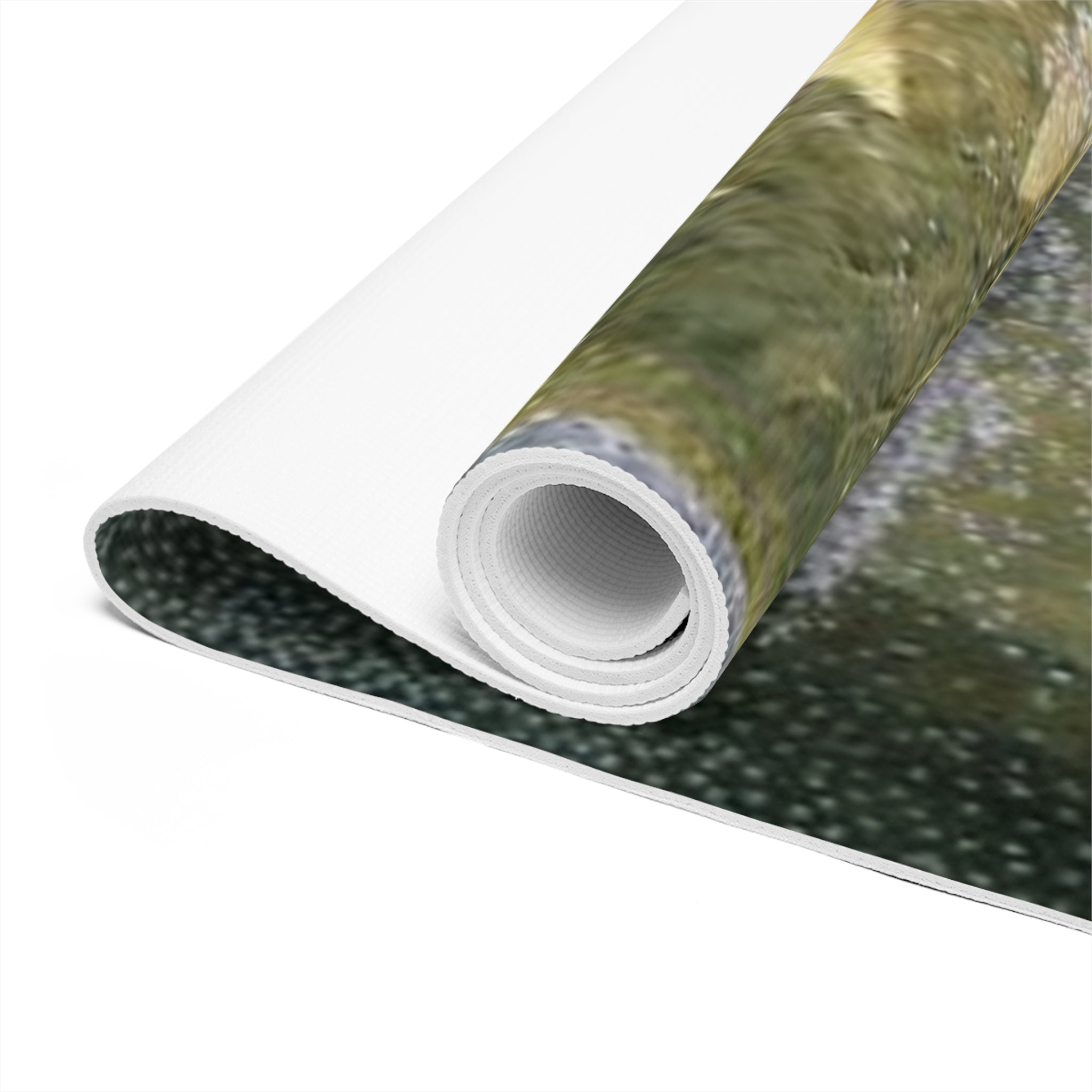 Serene Sunrise Foam Yoga Mat — Abstract Golden Nature Design