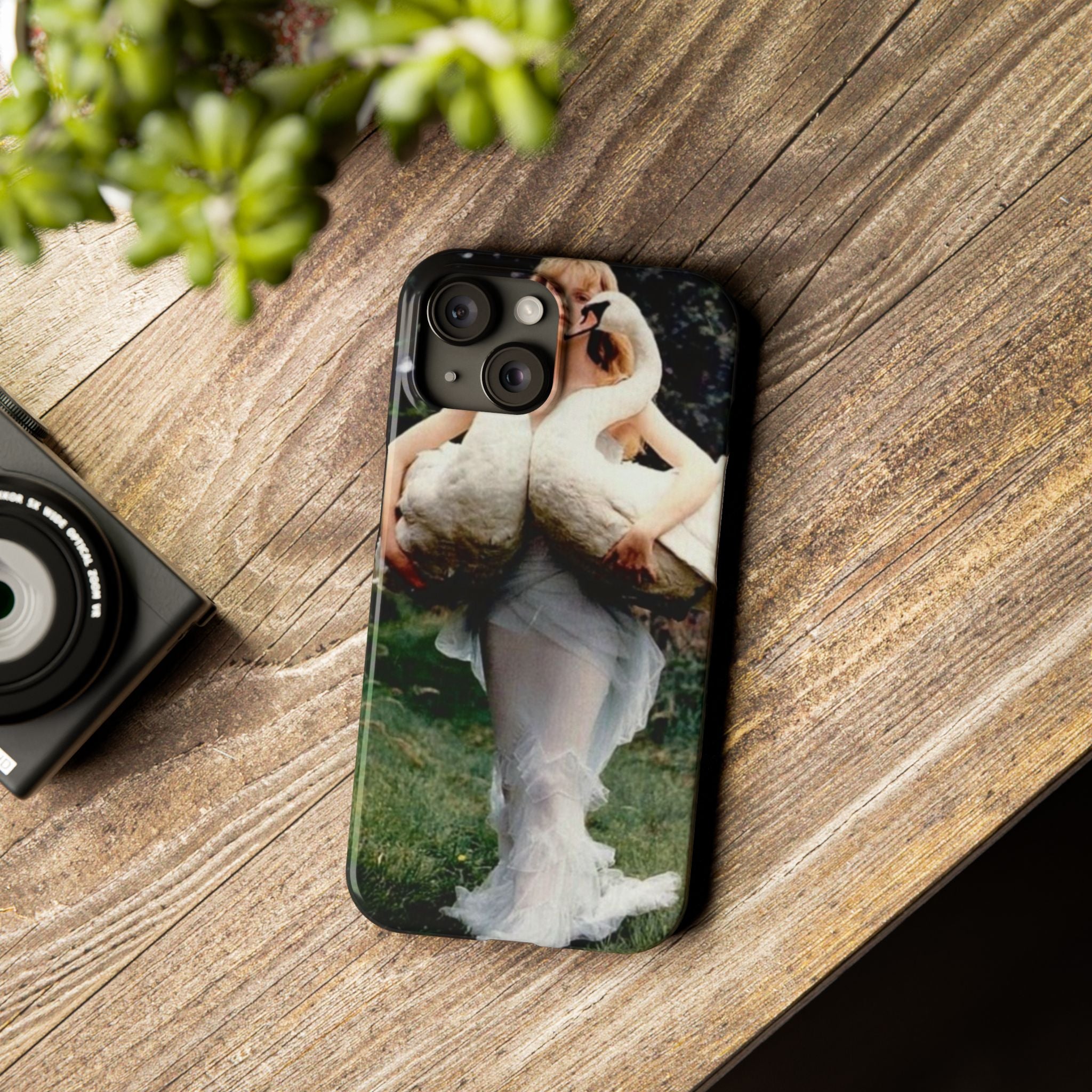 Slim Phone Case — Vintage Swan Dress Fashion Photo