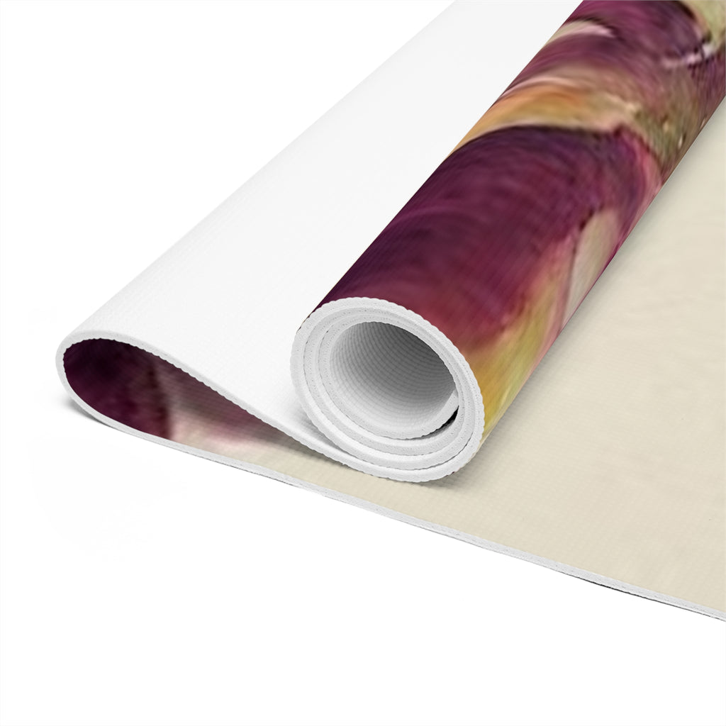 Floral Orchid Foam Yoga Mat — Watercolor Pink & Purple Wellness Mat